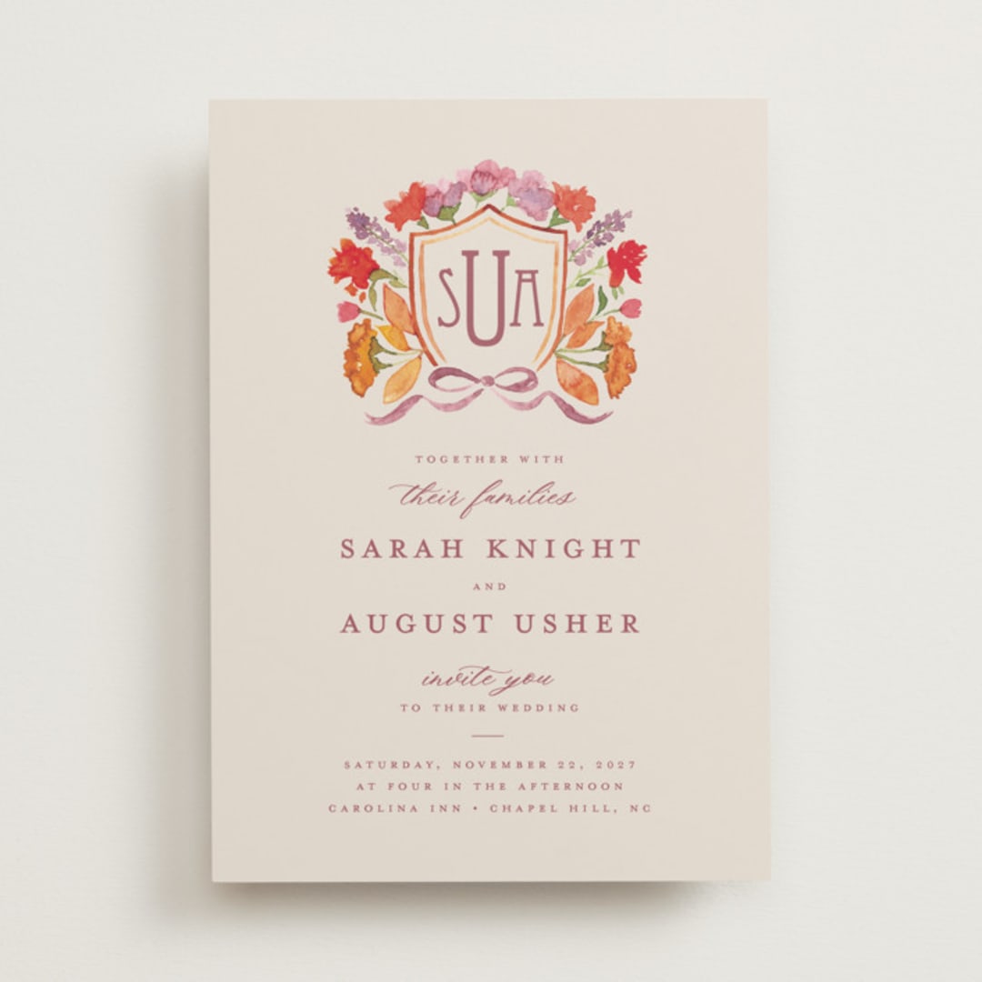 "Crest Fall" - Wedding Invitations in Autumn by Pink House Press - Front