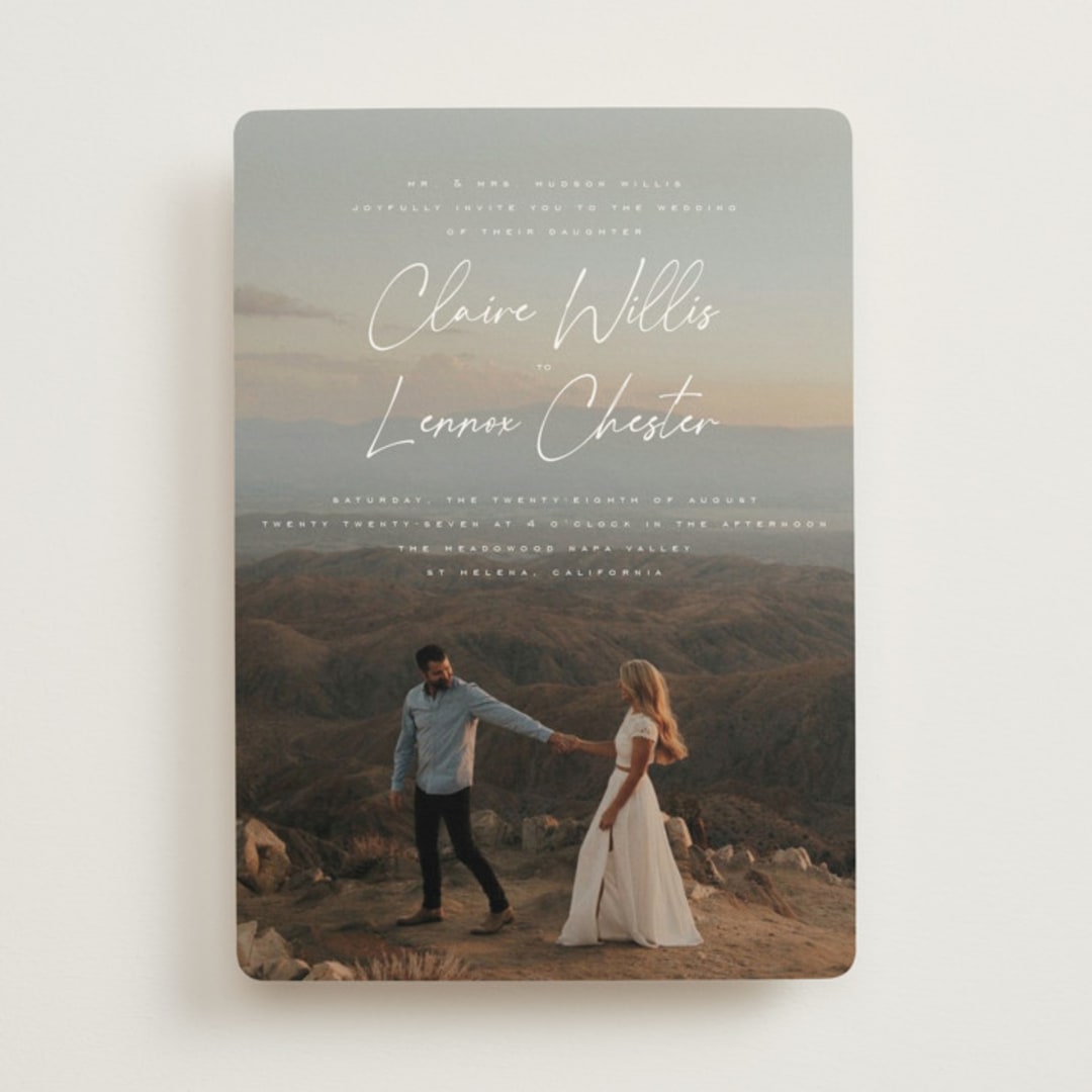 "Full Photo" - Wedding Invitations in Chiffon by Orasie - Front