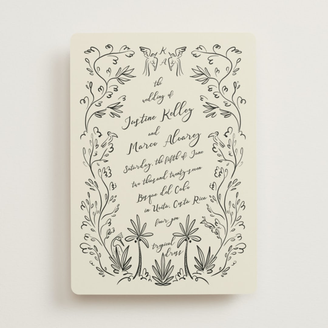 "Sundaland Gardens" - Wedding Invitations in Ivory by Ani Somi - Front