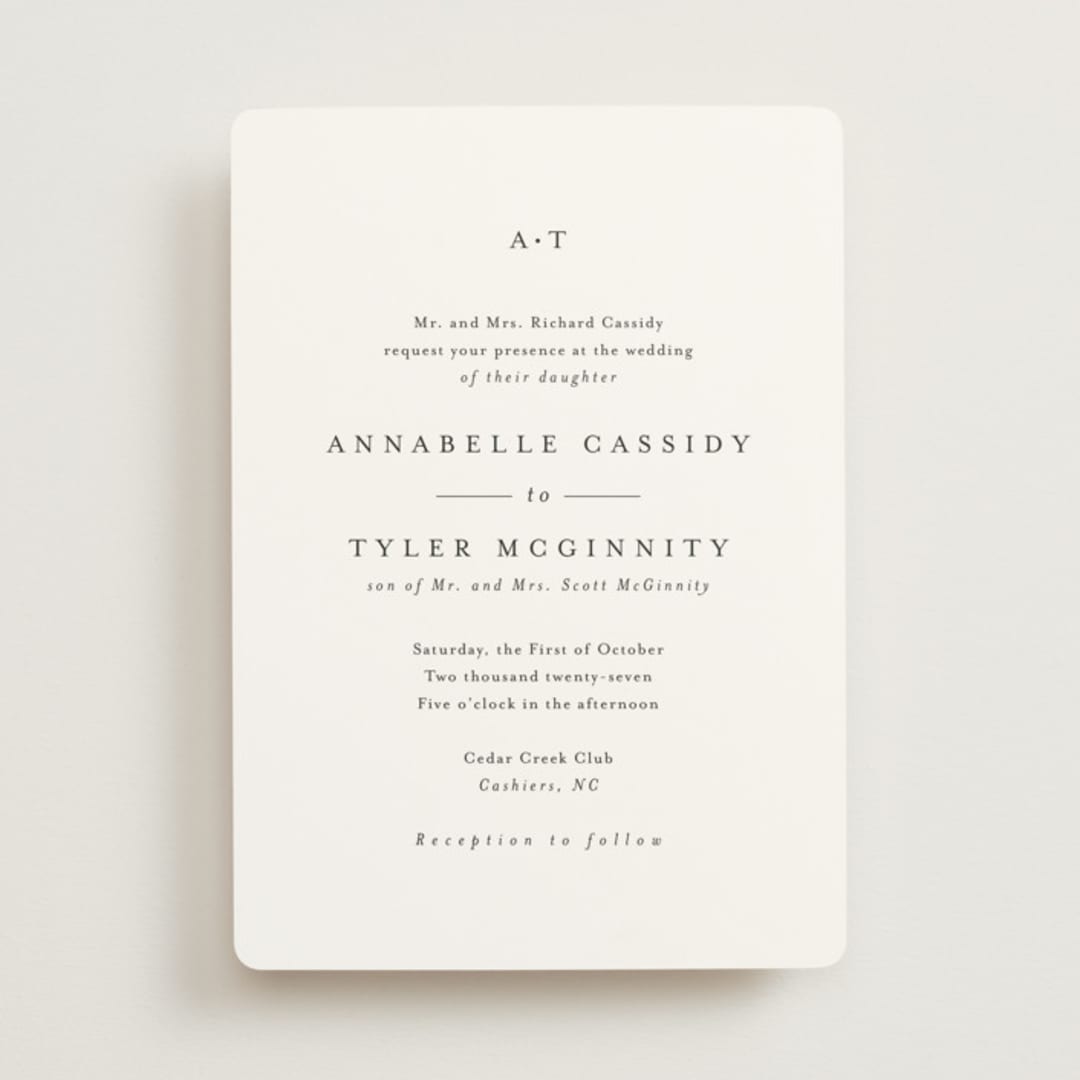 "Cedar creek" - Wedding Invitations in Cotton by Stacey Meacham - Front