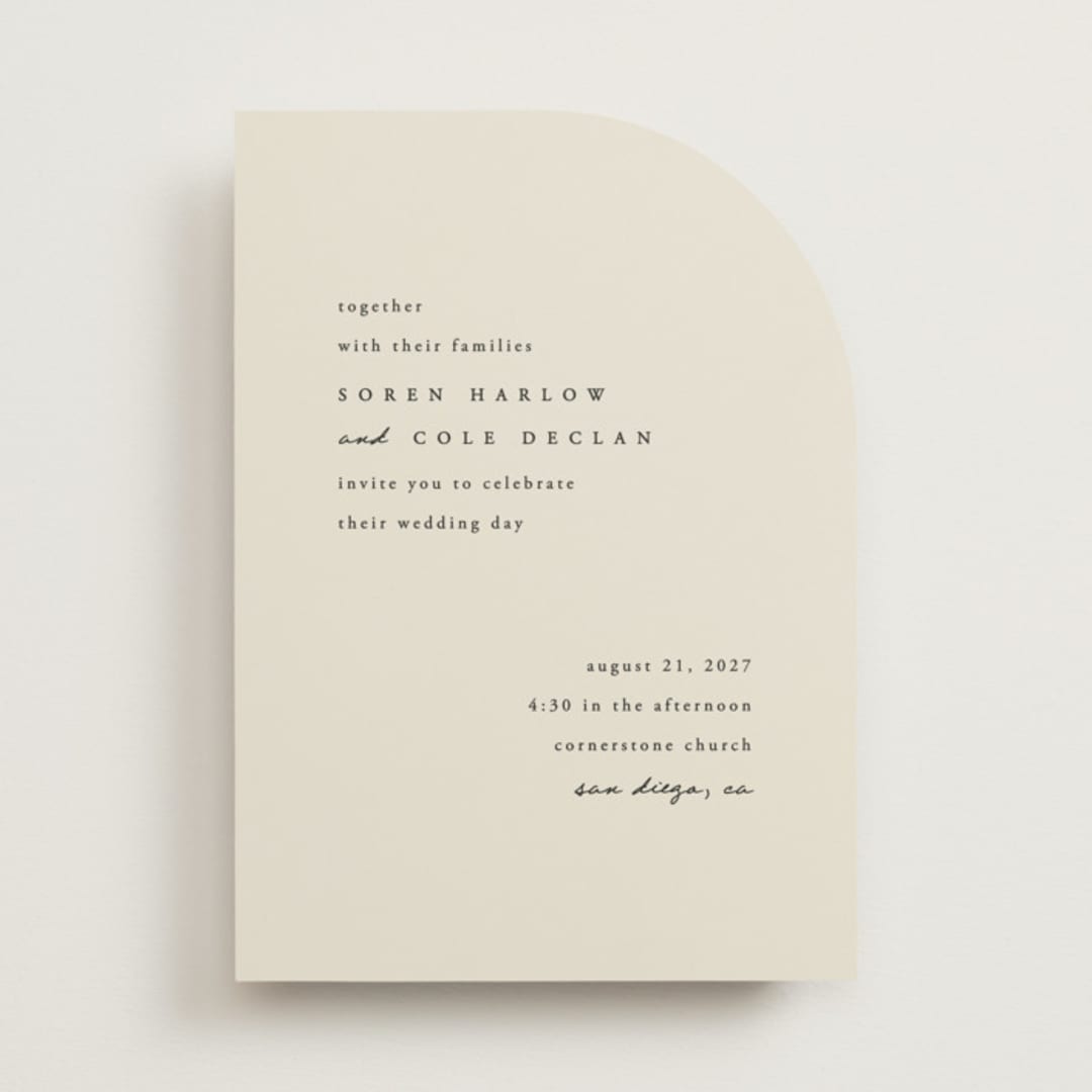 "Simply" - Wedding Invitations in Linen by Brianne Larsen - Front