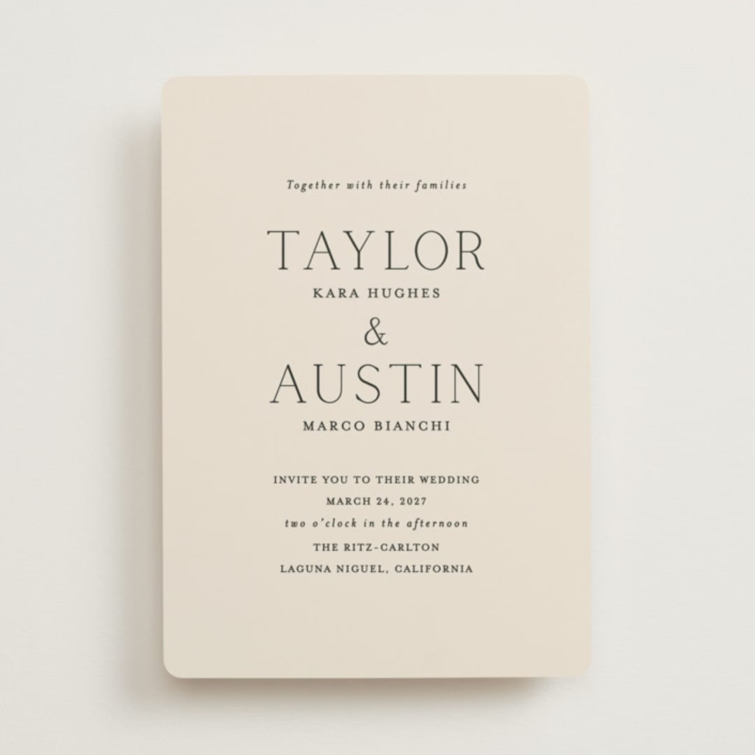 "In Love" - Wedding Invitations in Linen by Vanessa Doyle - Front