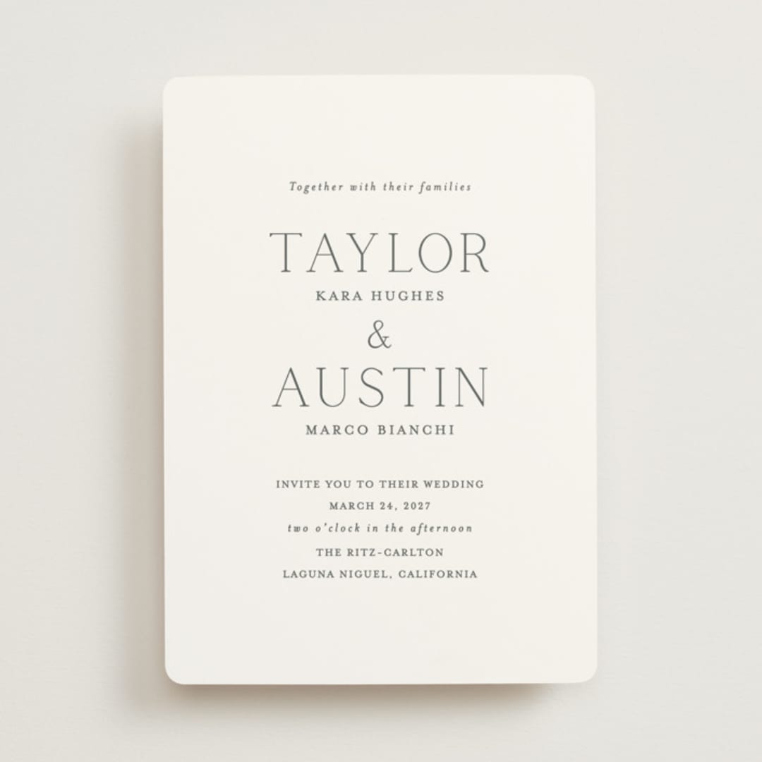 "In Love" - Wedding Invitations in Cotton by Vanessa Doyle - Front
