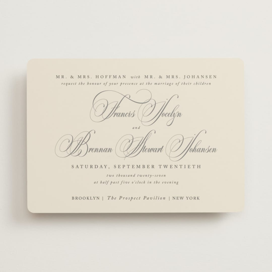 "Wonderful Tonight" - Wedding Invitations in Oreo Creme by Design Lotus - Front