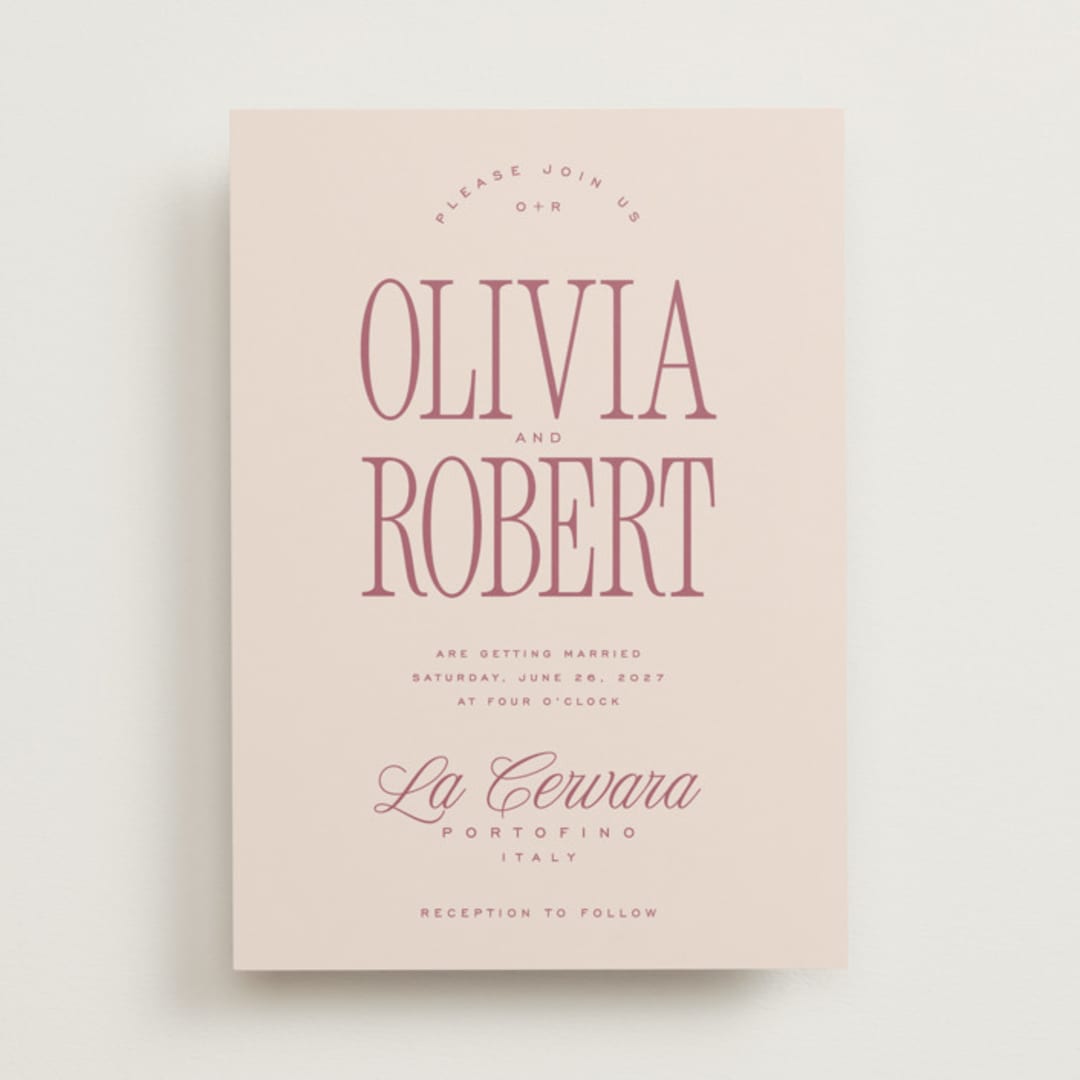 "Riviera" - Wedding Invitations in Rose by Kelly Schmidt - Front