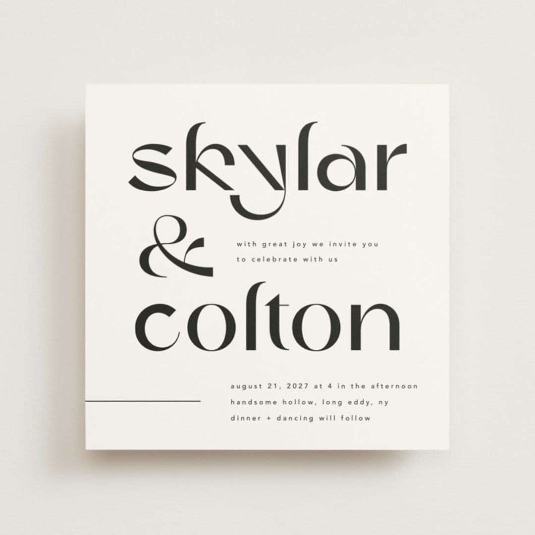 "Marcona" - Wedding Invitations in Ink by Blustery August - Front