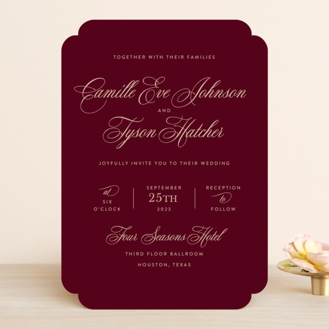 "our moment" - Wedding Invitations in Cabernet by Jill Means - Front
