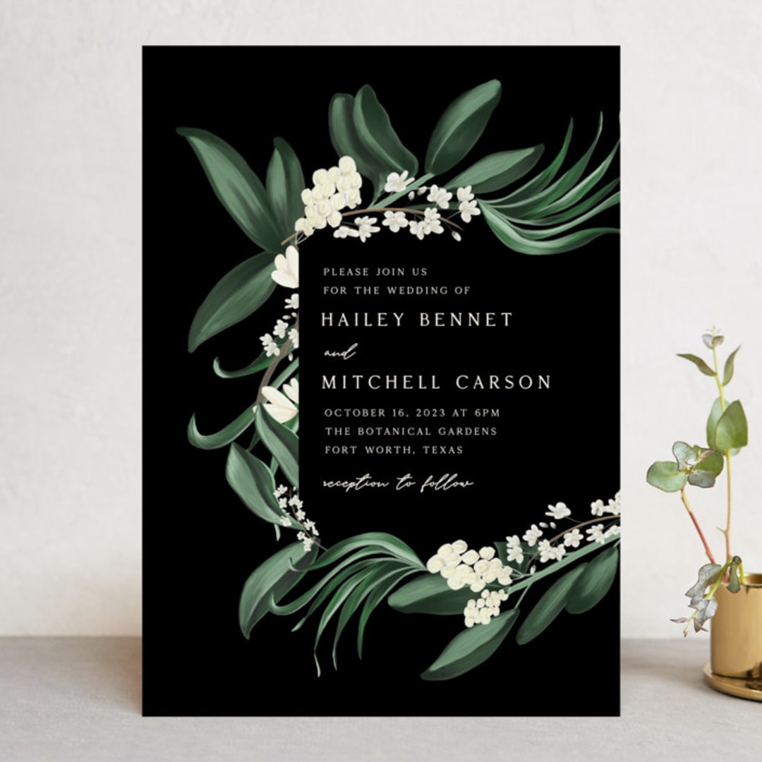 "Meander" - Wedding Invitations in Obsidian by Kaydi Bishop - Front