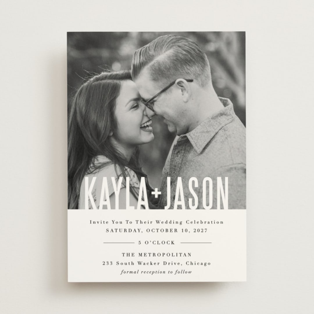 "Monumental" - Wedding Invitations in Cotton by Jessie Steury - Front