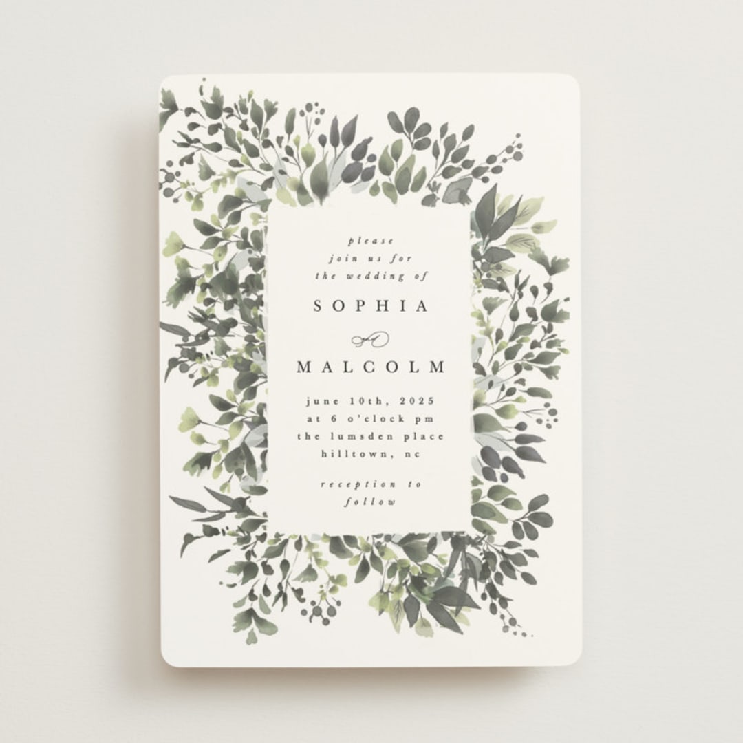 "Forever in Love" - Wedding Invitations in Ivy by Hannah Williams - Front