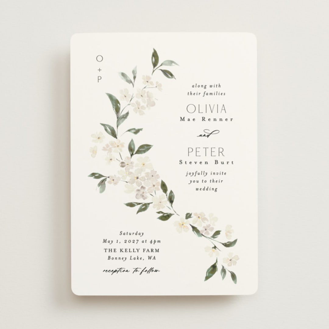 "Sweeping Vine" - Wedding Invitations in Porcelain by Itsy Belle Studio - Front