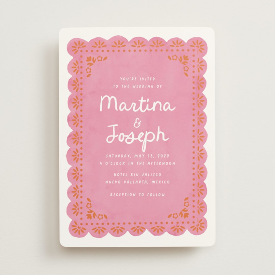 "Vienes" - Wedding Invitations in Carnation by Itsy Belle Studio - Front