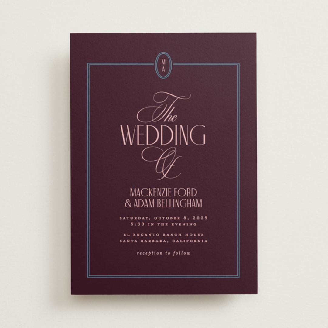 "sophisticate" - Wedding Invitations in Plum by Owl and Toad - Front