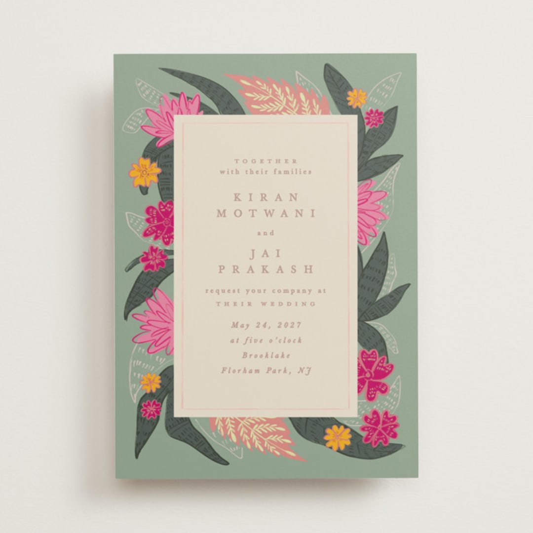 "Phool Bahar" - Wedding Invitations in Patta by Creo Study - Front