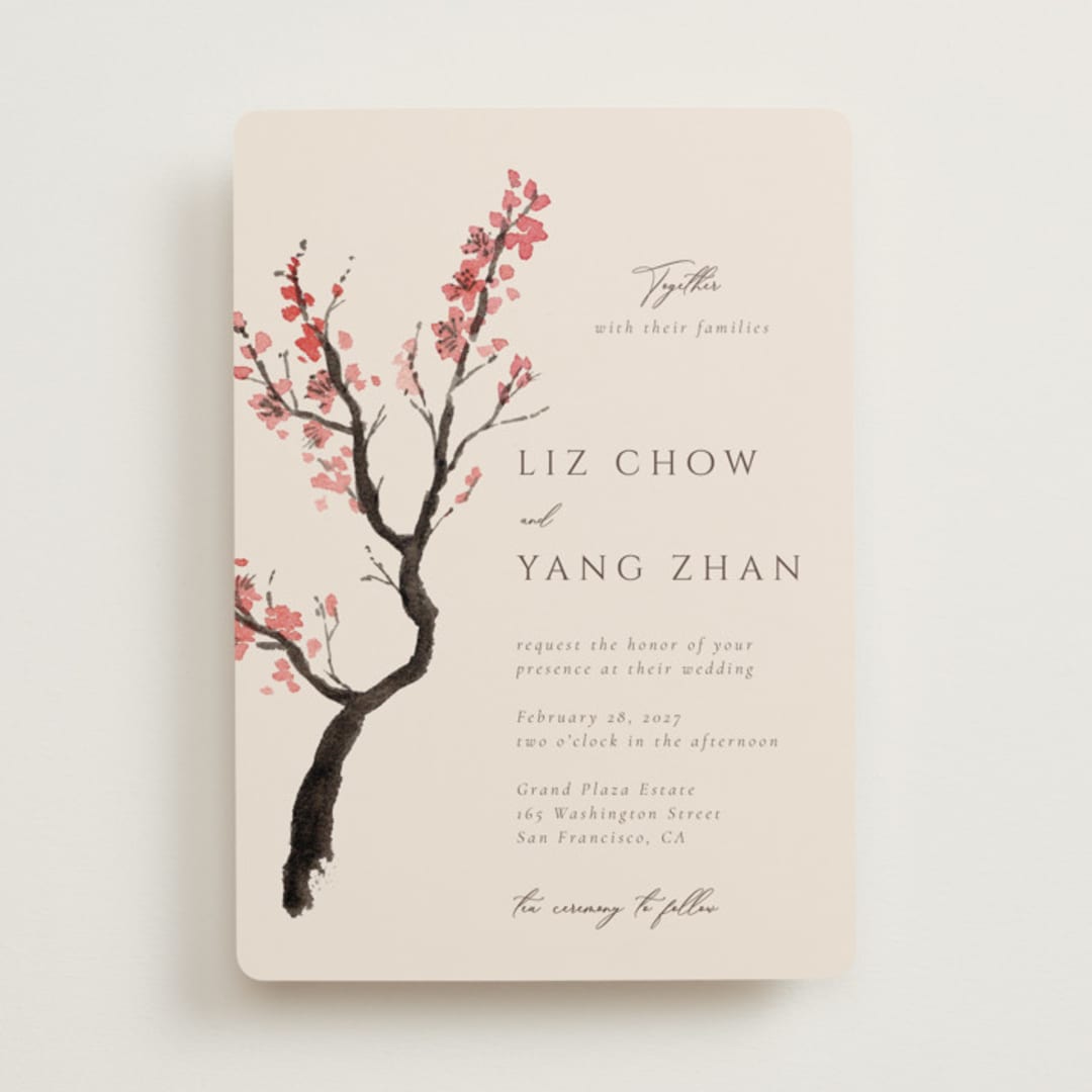 "Blossoms of Love" - Wedding Invitations in Champagne by frau brandt - Front