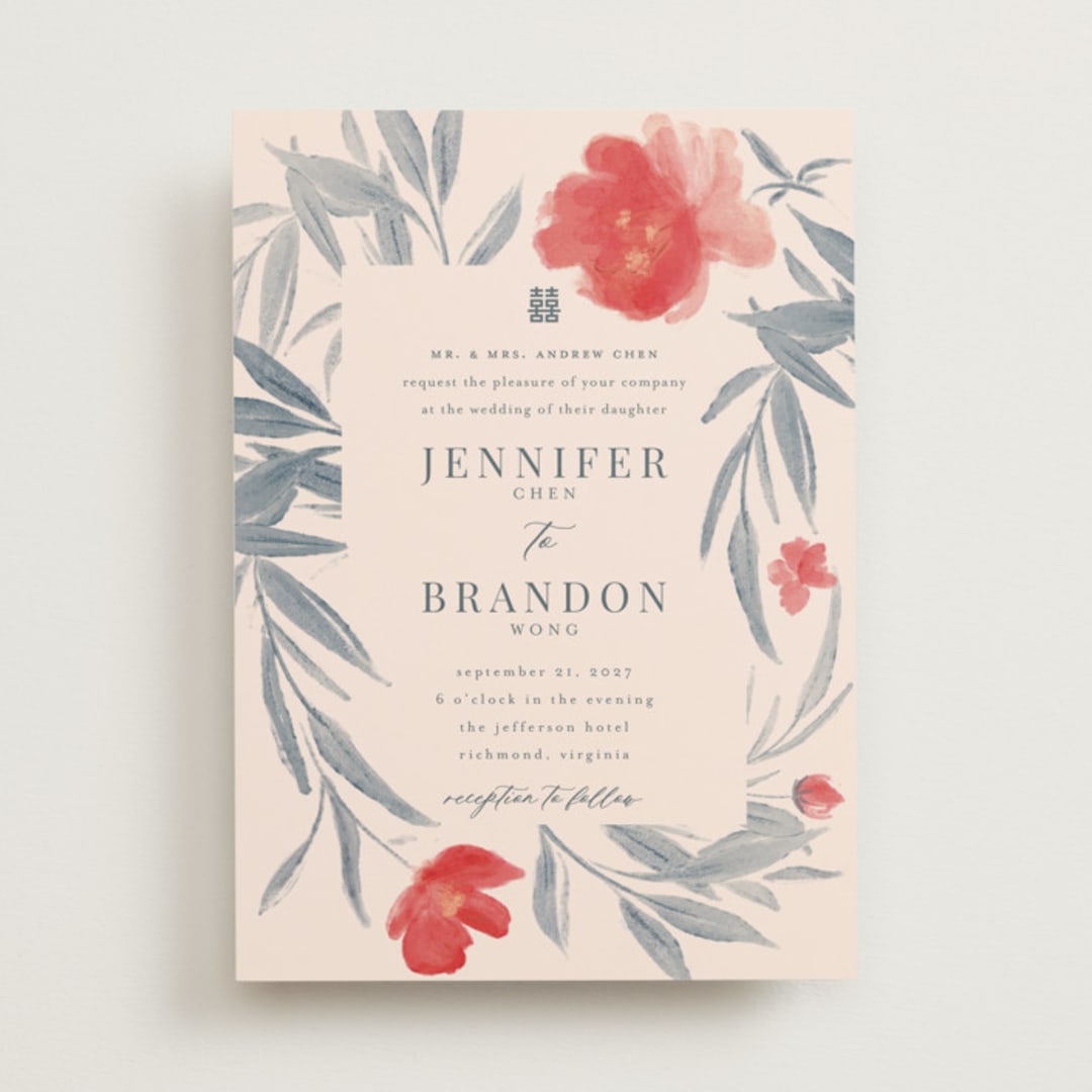 "Orient Garden" - Wedding Invitations in Saffron by Vera Lim - Front