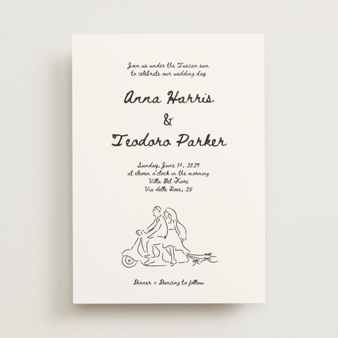 "Amore Mio" - Wedding Invitations in Nero by Helena Vitto - Front