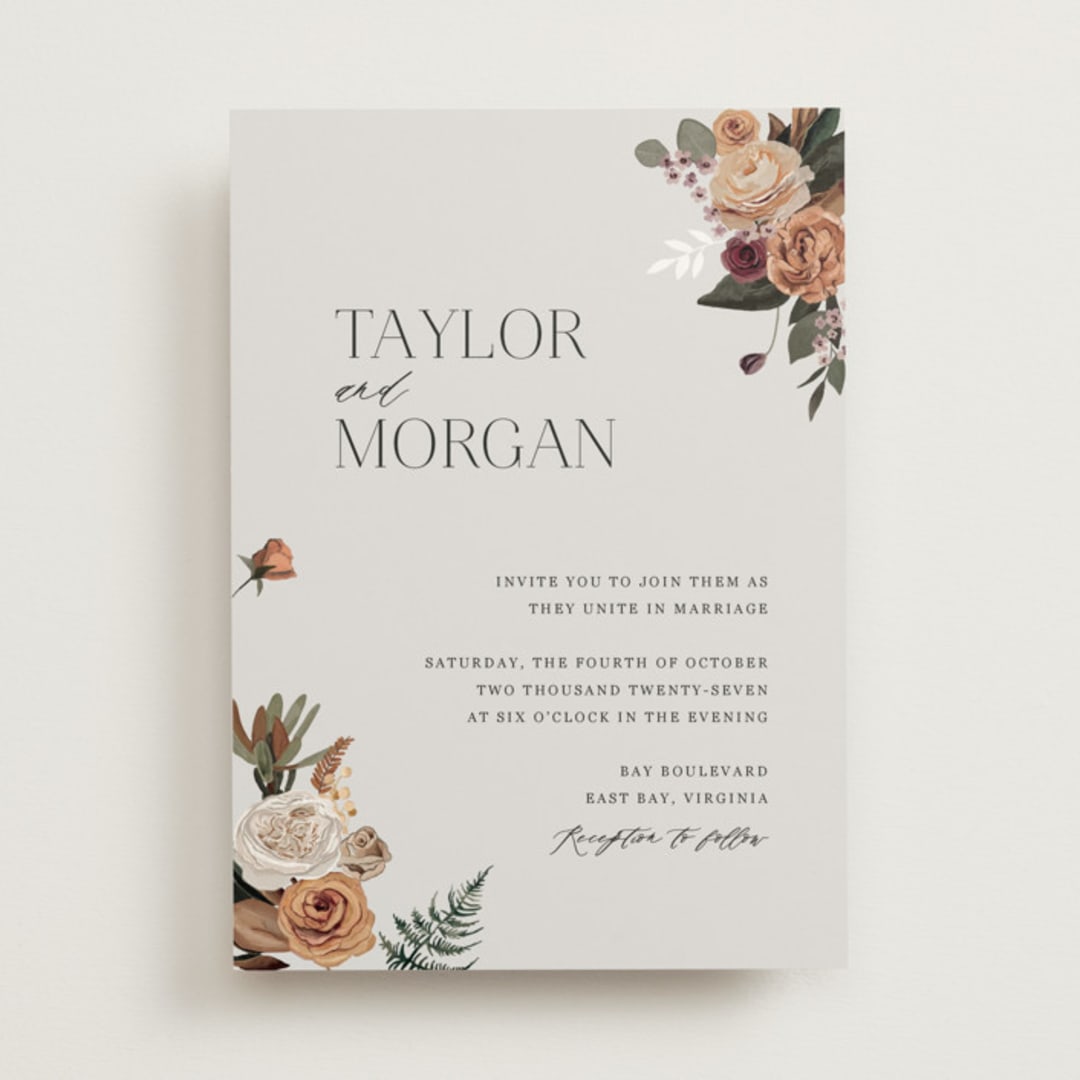 "Boho Chic" - Wedding Invitations in Moonstone by Cass Loh - Front