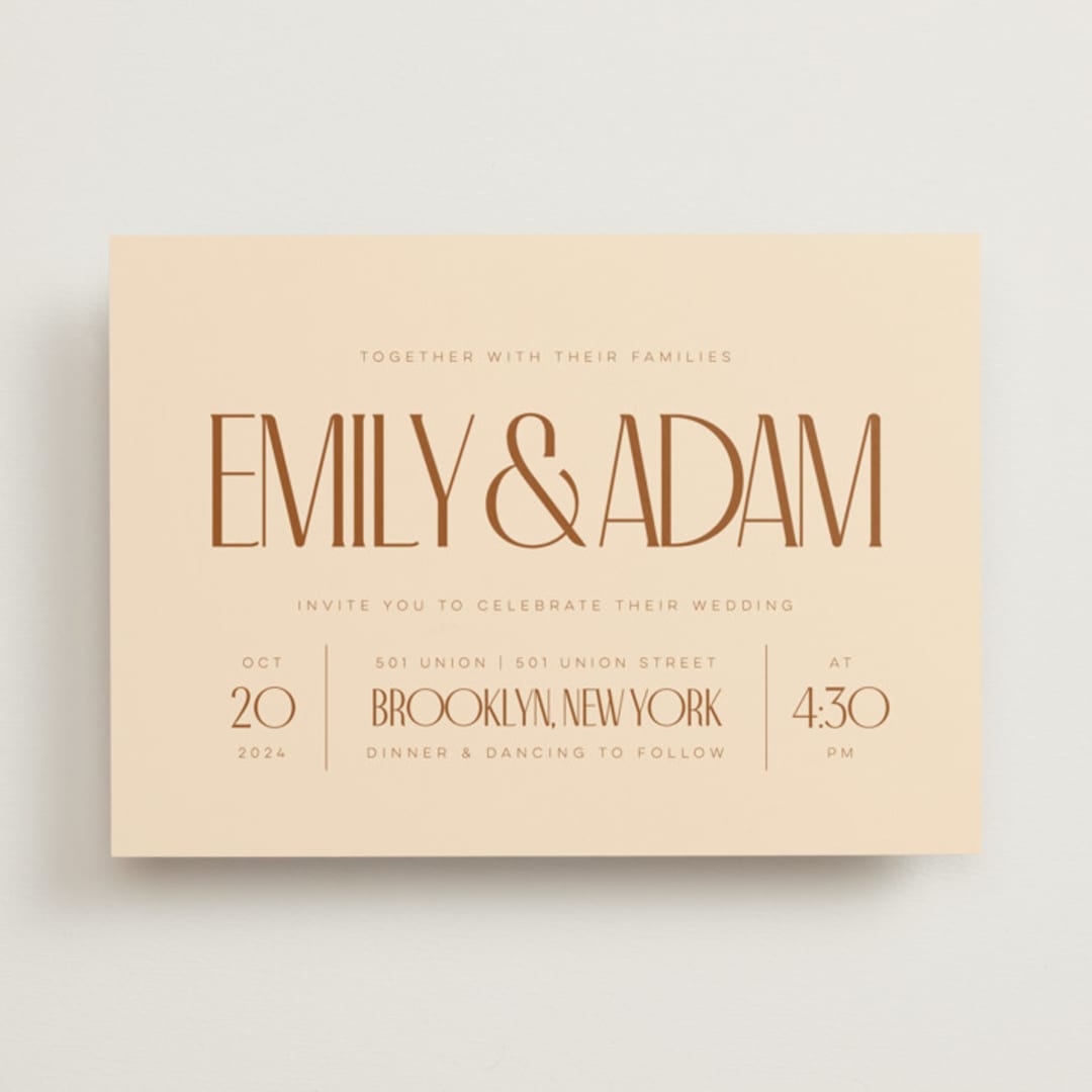"Classic Touch" - Wedding Invitations in Rust by April Astudillo - Front