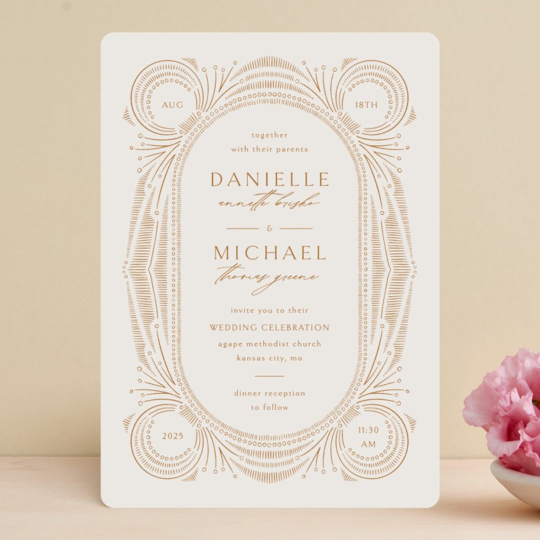 "Timeless" - Wedding Invitations in Terracotta by Jen Owens - Front