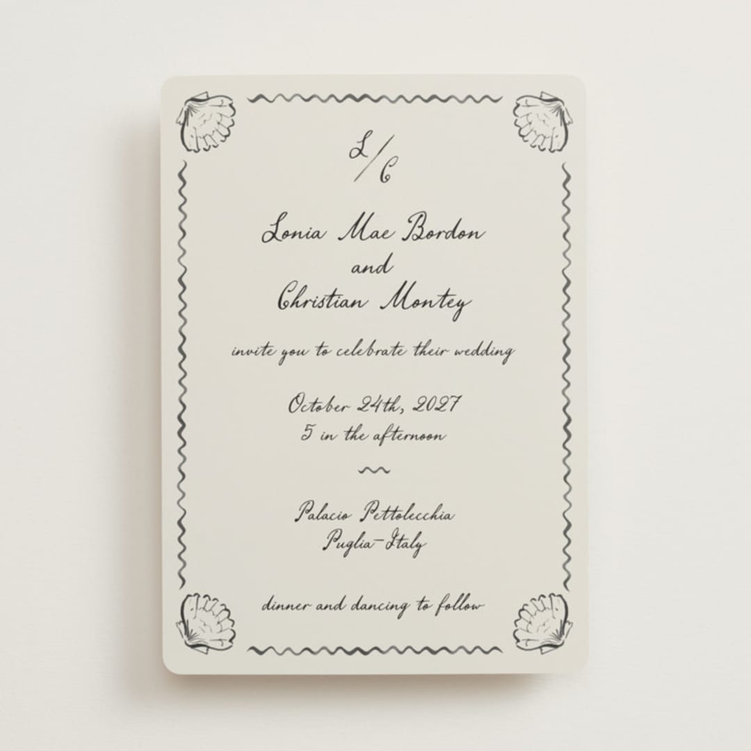 "Puglia" - Wedding Invitations in Rock by Pati Cascino - Front
