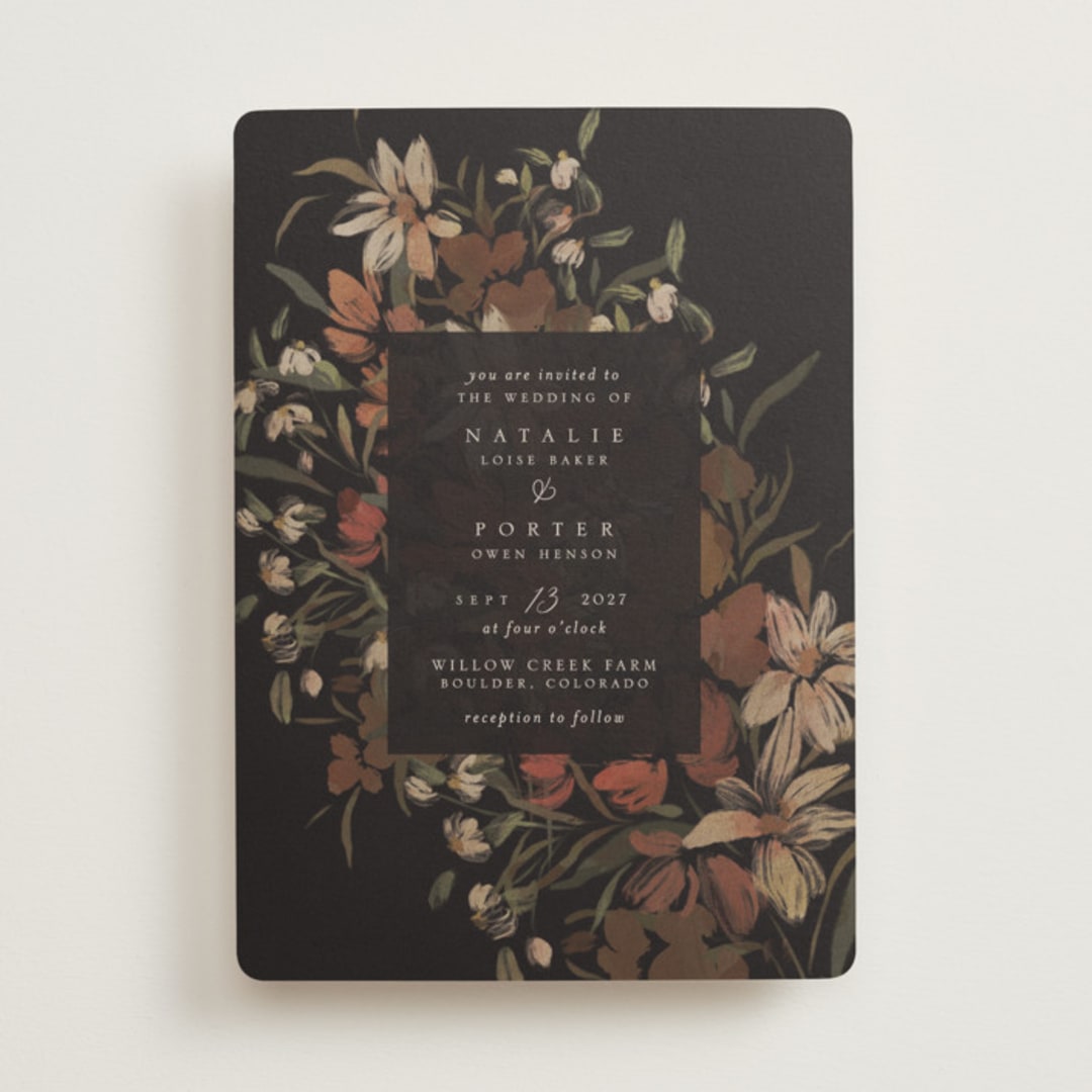 "Fall Garden Bouquet" - Wedding Invitations in Rust by Grace Kreinbrink - Front