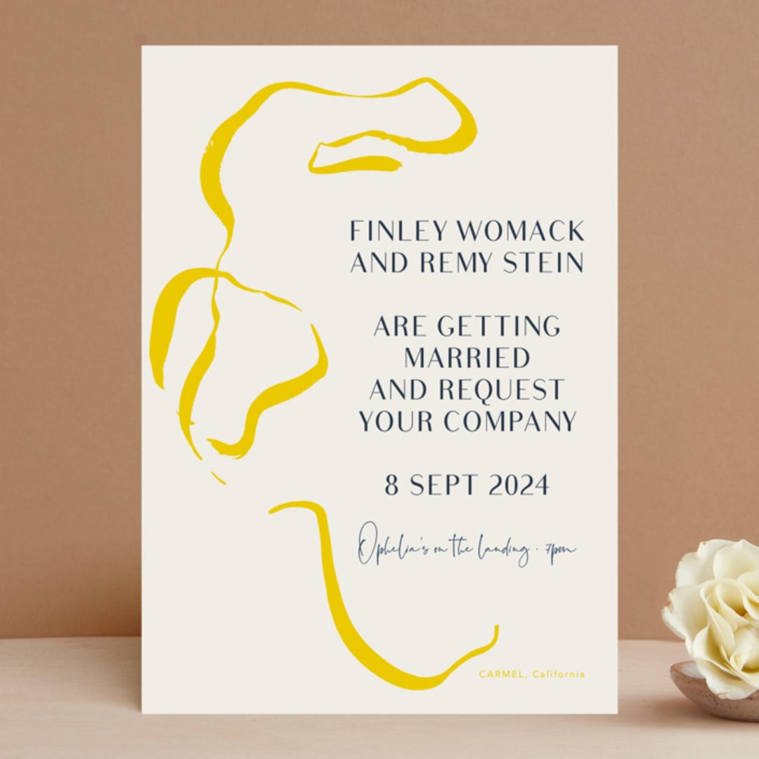 "Ophelia" - Wedding Invitations in Golden by Mere Paper - Front
