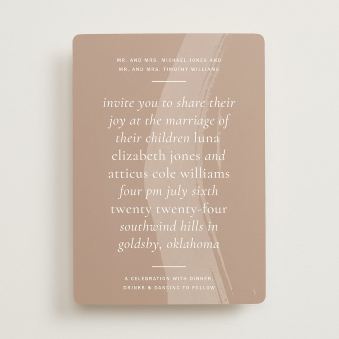 "Luna" - Wedding Invitations in Latte by Blustery August - Front