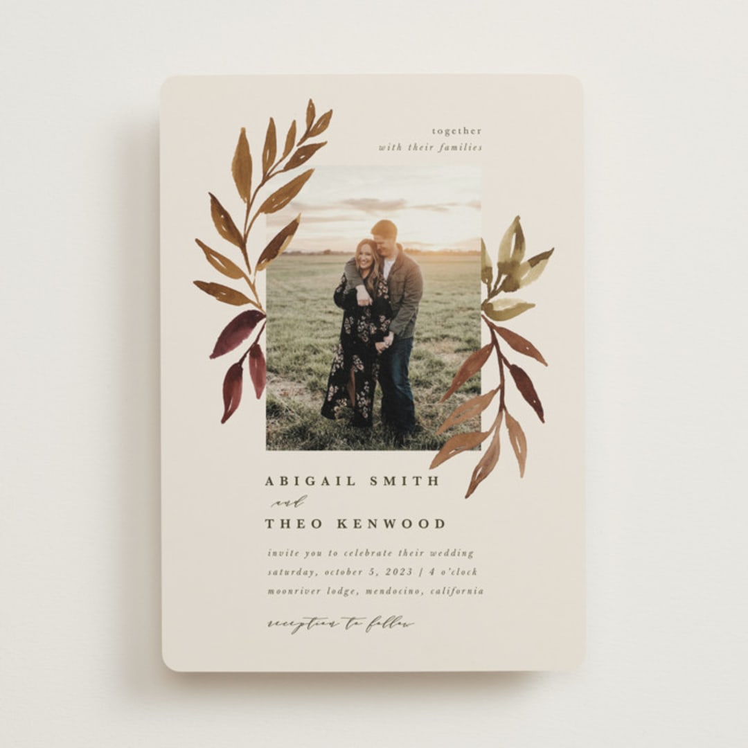 "botanical portrait" - Wedding Invitations in Leather by Kate Ahn - Front