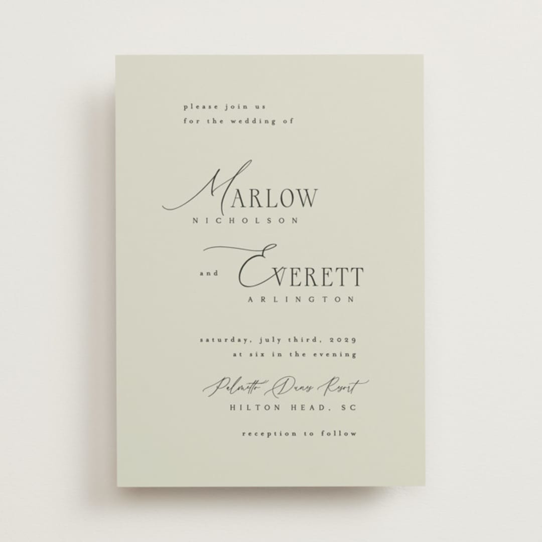 "Scripted Initials" - Wedding Invitations in Spring by Kelly Schmidt - Front