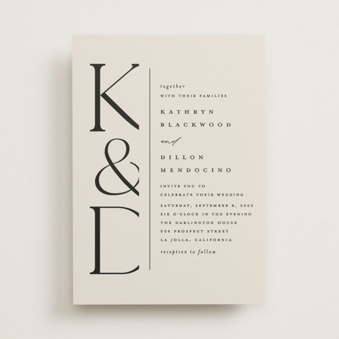 "Modern Monogram" - Wedding Invitations in Ecru by Erica Krystek - Front