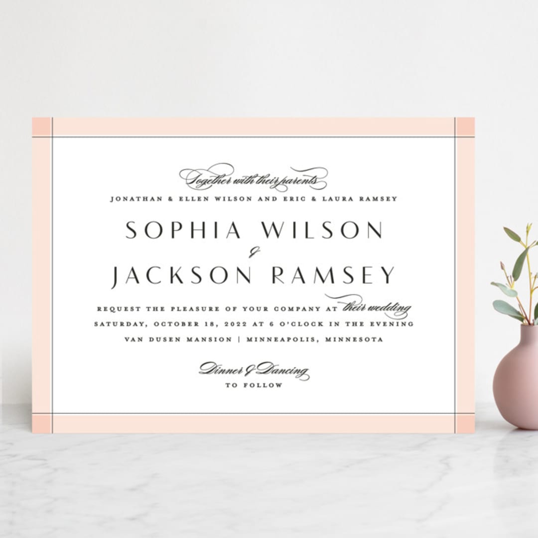 "Classical" - Wedding Invitations in Blush by Michelle Taylor - Front
