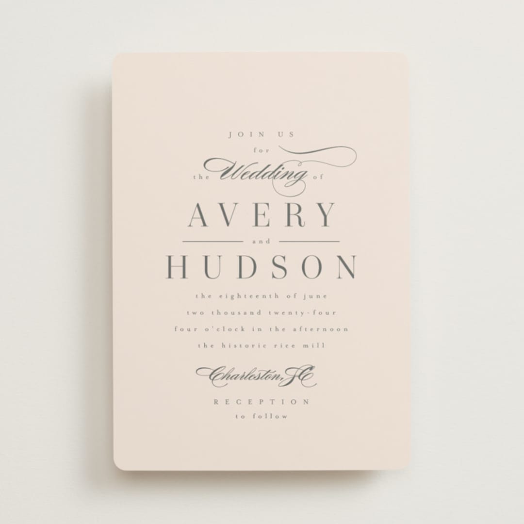 "Anson" - Wedding Invitations in Latte by Kristie Kern - Front