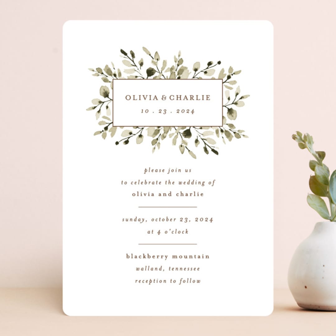 "Wedding Fields" - Wedding Invitations in Fern by Chris Griffith - Front