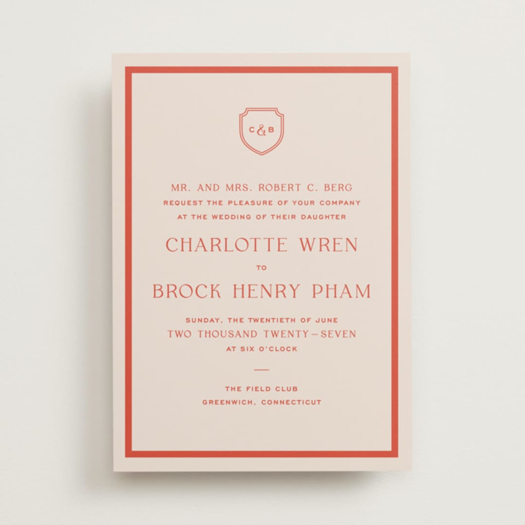 "Racquet" - Wedding Invitations in Verona Sunset by Megan Davis - Front