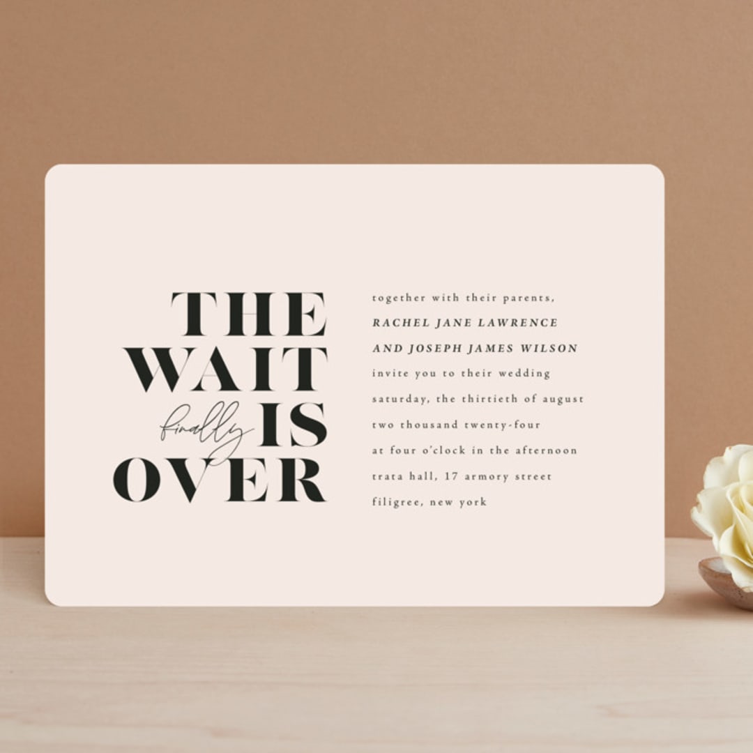 "Finally" - Wedding Invitations in Ivory by Up Up Creative - Front