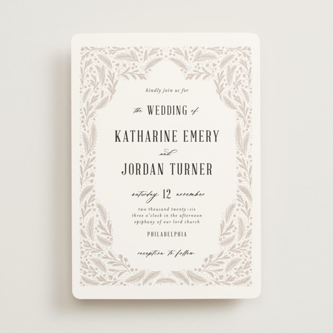 "Operatic" - Wedding Invitations in Cream by Paper Raven Co. - Front