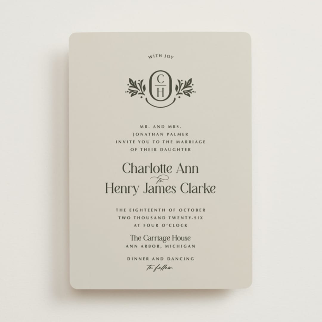 "Litterateur" - Wedding Invitations in Natural by Karen Glenn - Front