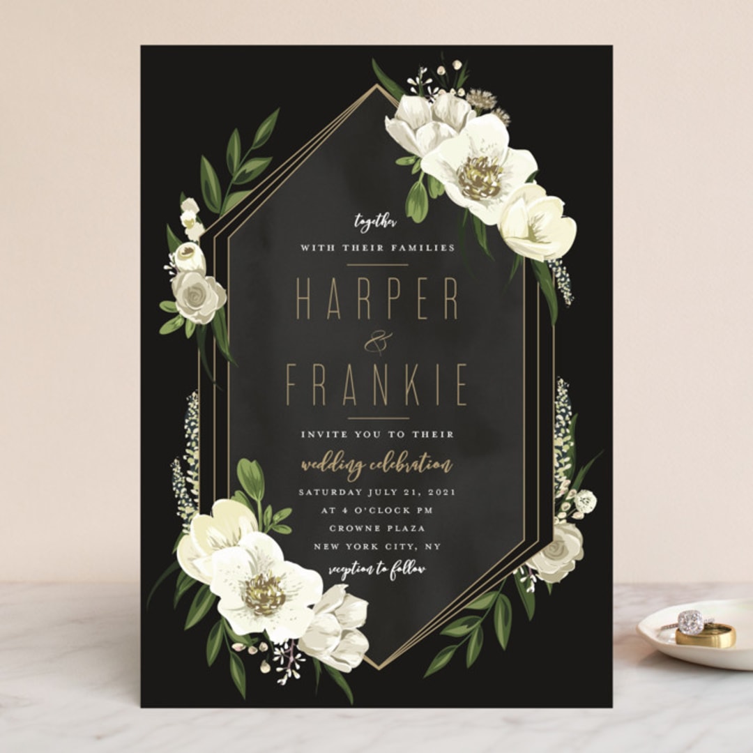 "jewel" - Wedding Invitations in Onyx by Susan Moyal - Front