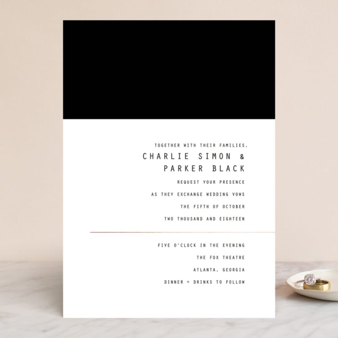 "BOLD AS LOVE" - Wedding Invitations in Noir by DESIGN X FIVE - Front