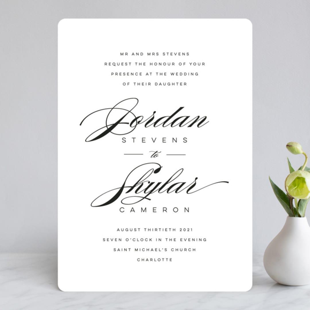 "Waltz" - Wedding Invitations in Tuxedo by Lori Wemple - Front