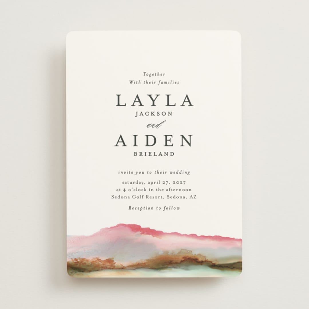 "Sedona" - Wedding Invitations in Desert Sands by Itsy Belle Studio - Front