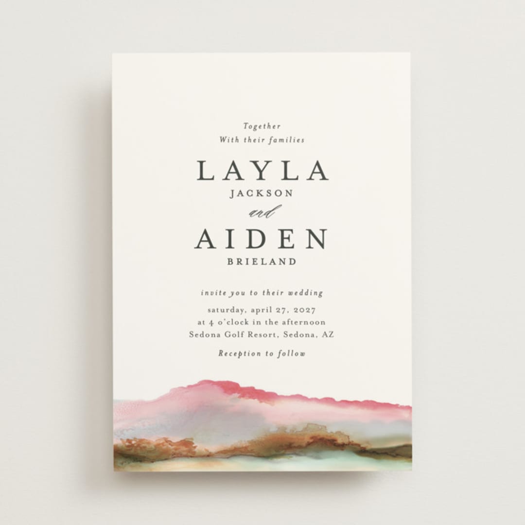 "Sedona" - Wedding Invitations in Desert Sands by Itsy Belle Studio - Front