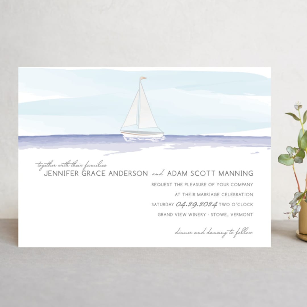 "Set Sail" - Wedding Invitations in Mediterranean by Sarah Brown - Front