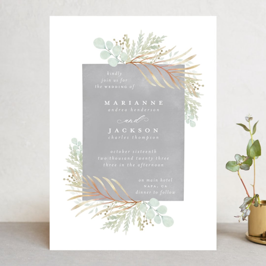 "In The Fall" - Wedding Invitations in Slate by Ashlee Townsend - Front