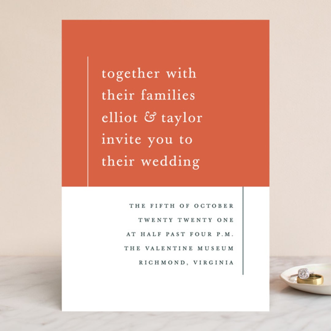"Evermore" - Wedding Invitations in Harvest by Carly Reed Walker - Front