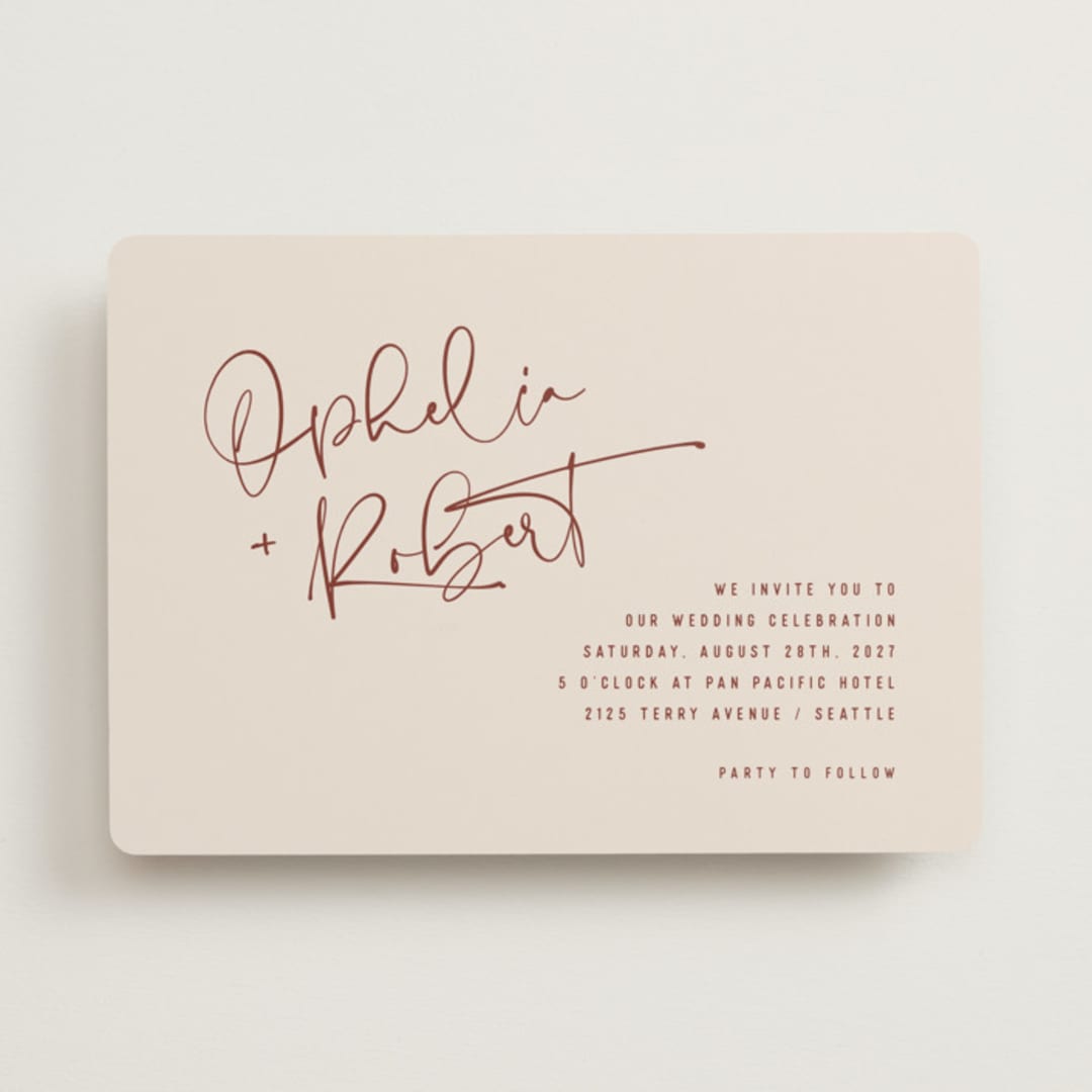 "Millennial" - Wedding Invitations in Rose by Hooray Creative - Front