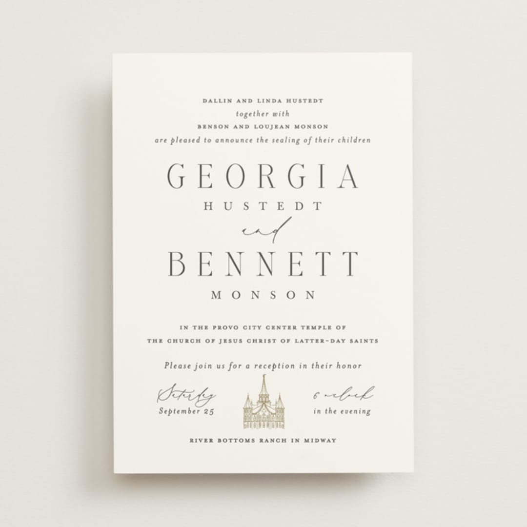 "City Center" - Wedding Invitations in Cotton by Erin L. Wilson - Front