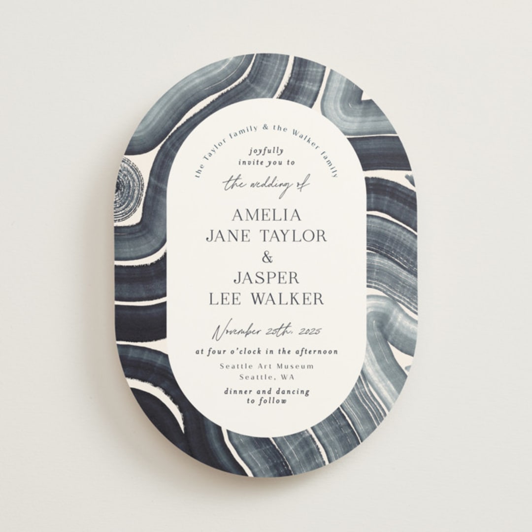 "Painted Trails" - Wedding Invitations in Navy by Alethea and Ruth - Front