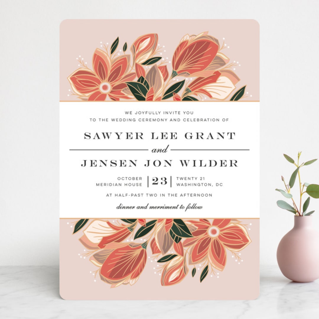 "Sawyer" - Wedding Invitations in Cloisonne by Melanie Kosuge - Front